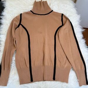 Camel and Black Women's Sweater